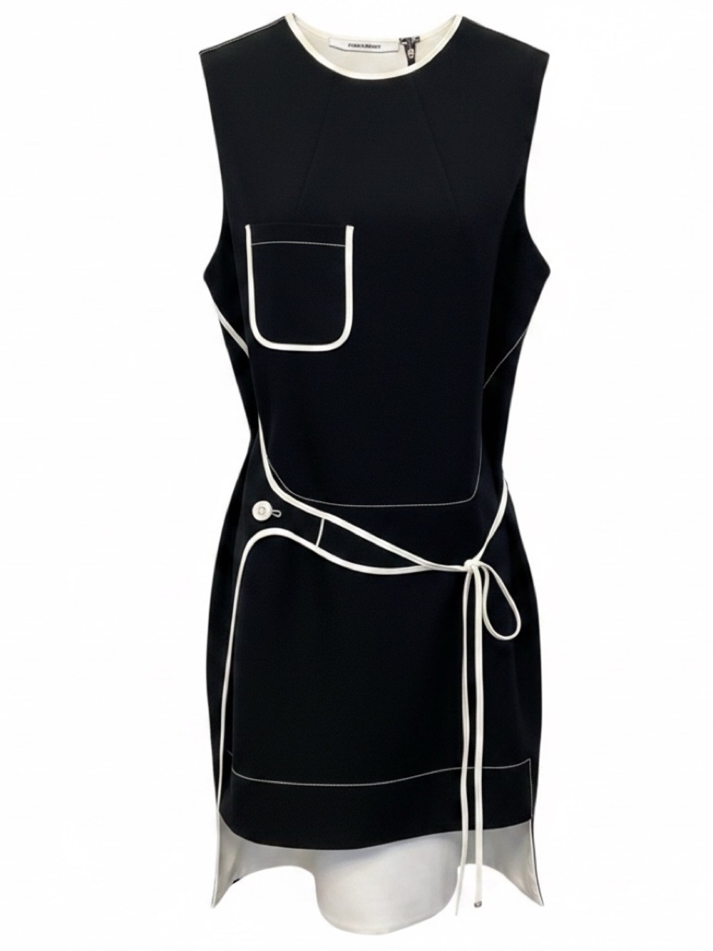 PACO RABANNE BLACK / WHITE SLEEVELESS MINI DRESS